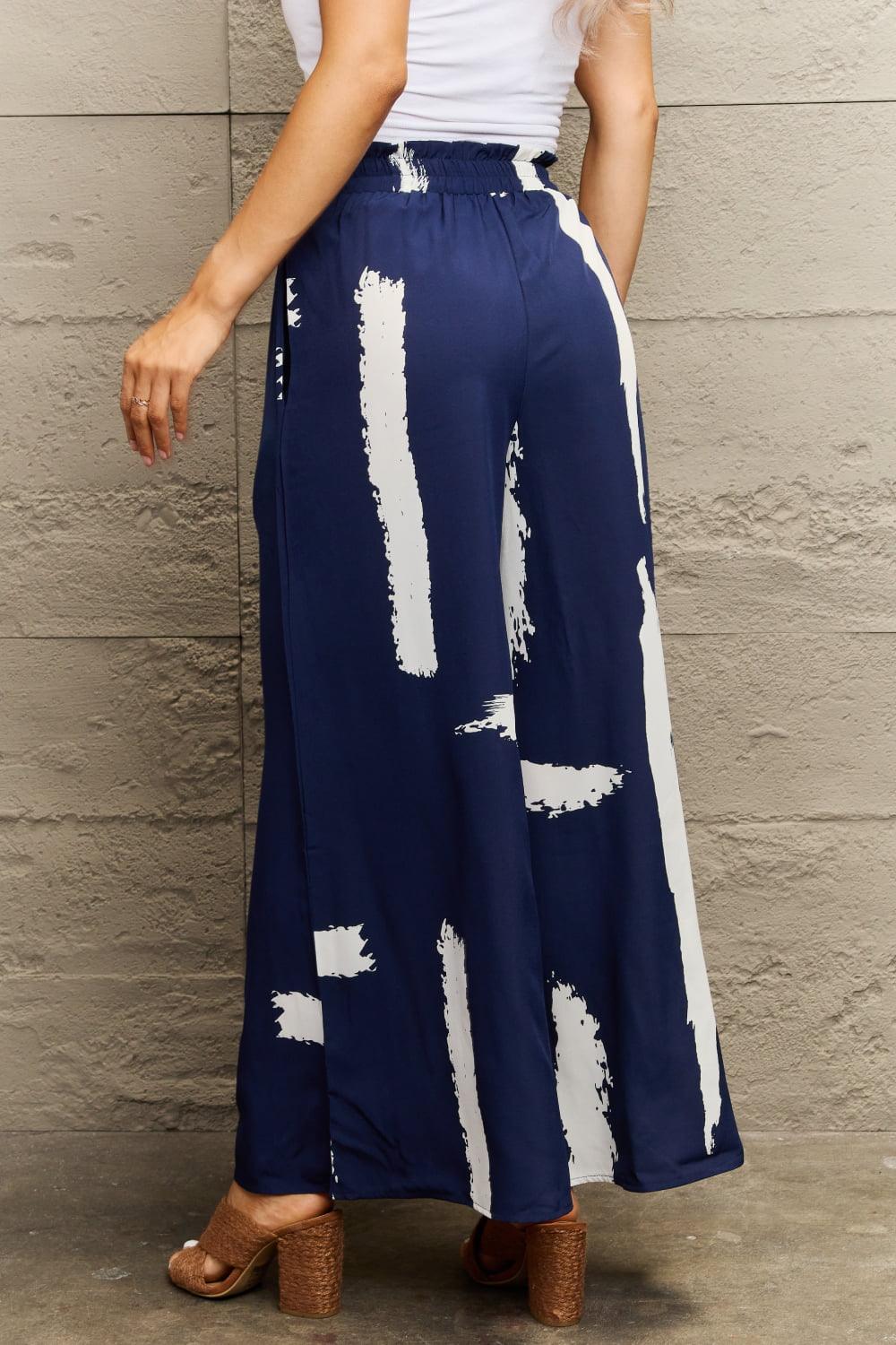 Get trendy with Printed Wide Leg Long Pants - Bottoms available at Styles Code. Grab yours today!