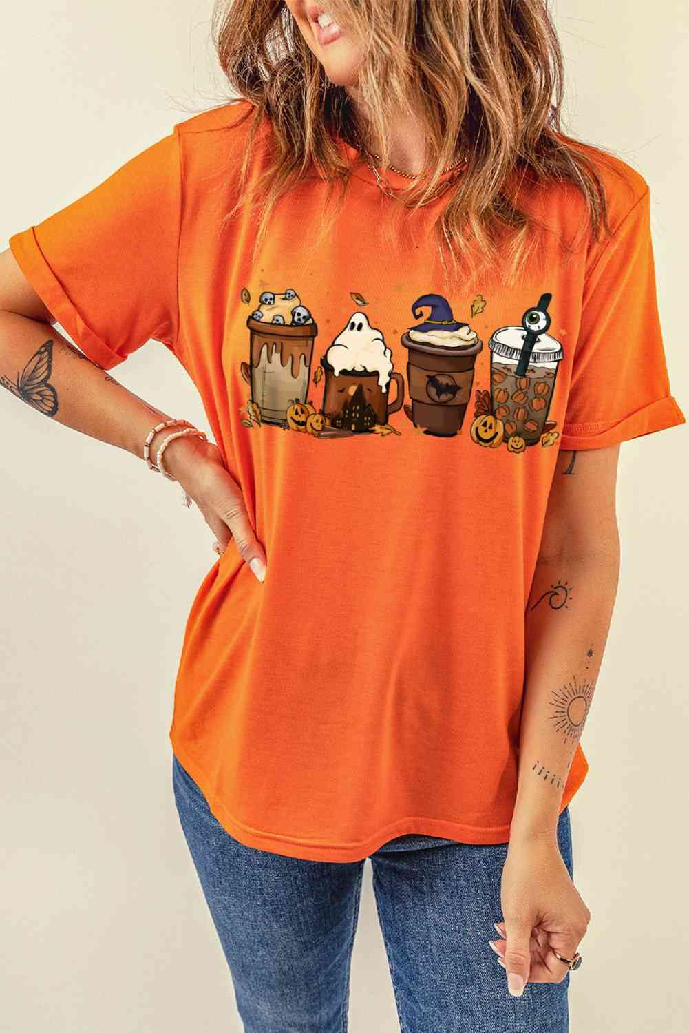 Get trendy with Graphic Round Neck T-Shirt - T-Shirt available at Styles Code. Grab yours today!