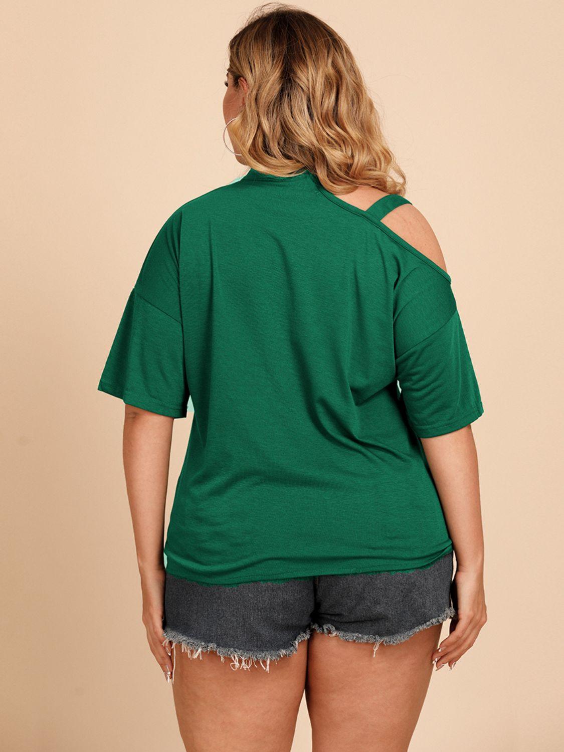 Get trendy with Plus Size Tied Cold-Shoulder T-Shirt - Plus Size available at Styles Code. Grab yours today!
