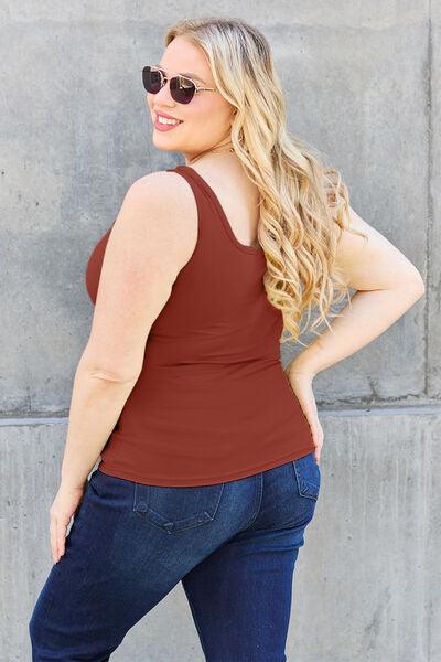 Get trendy with Basic Bae Full Size Square Neck Wide Strap Tank - available at Styles Code. Grab yours today!