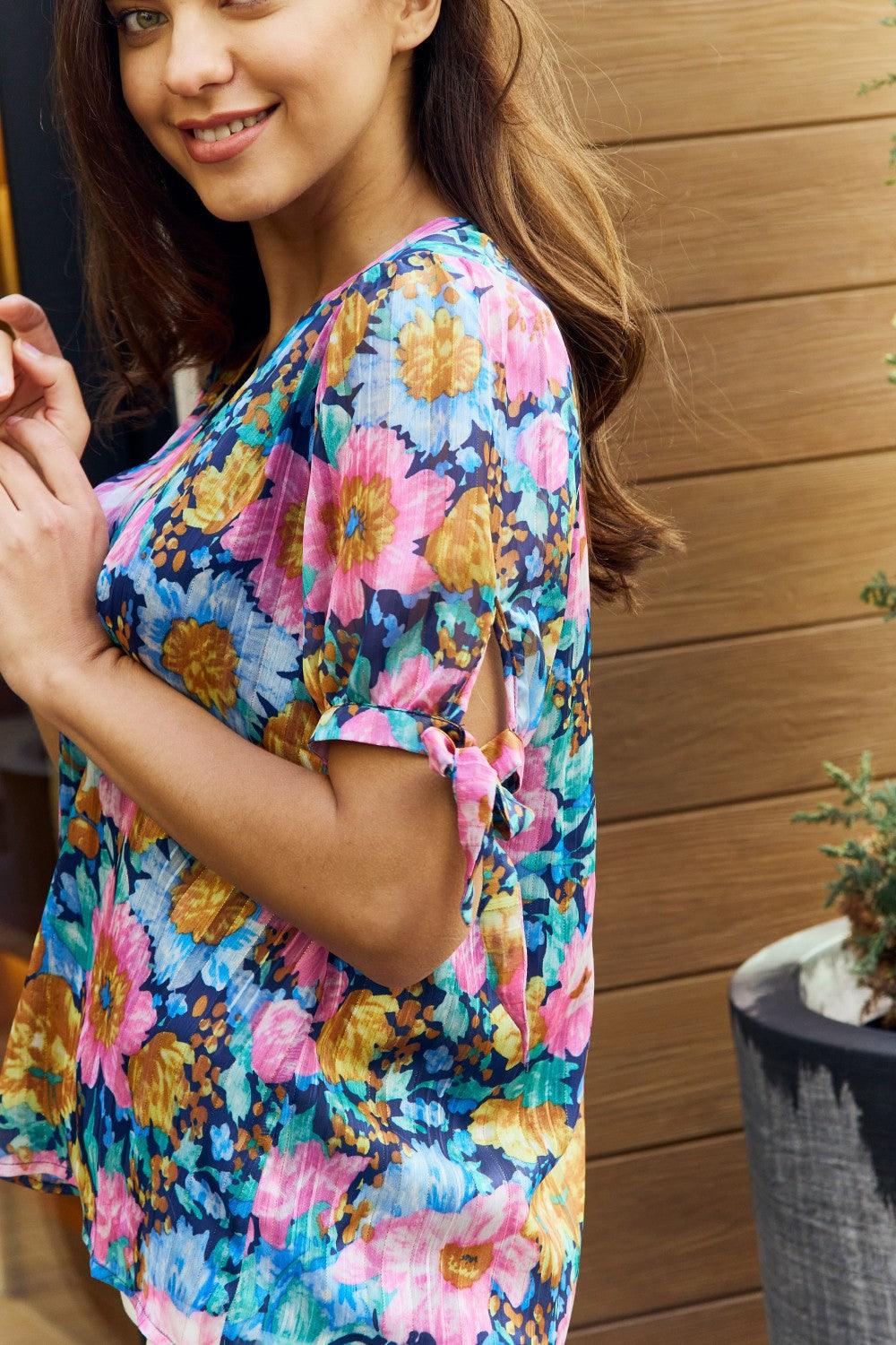 Get trendy with Full Size Floral V-Neck Blouse - available at Styles Code. Grab yours today!