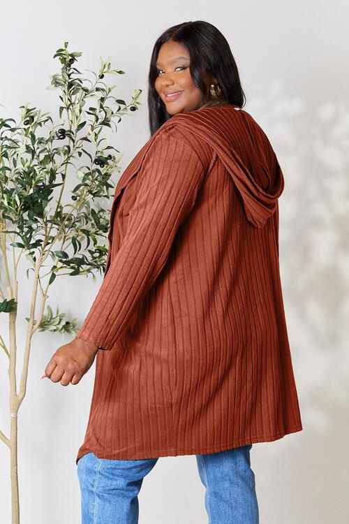 Get trendy with Basic Bae Full Size Hooded Sweater Cardigan - available at Styles Code. Grab yours today!