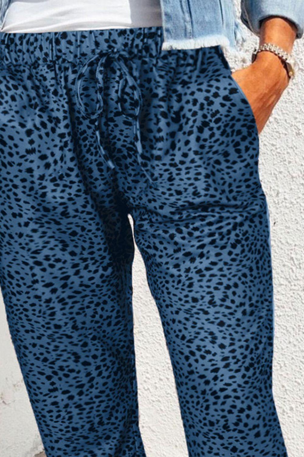Get trendy with Double Take Leopard Print Joggers with Pockets - Joggers available at Styles Code. Grab yours today!