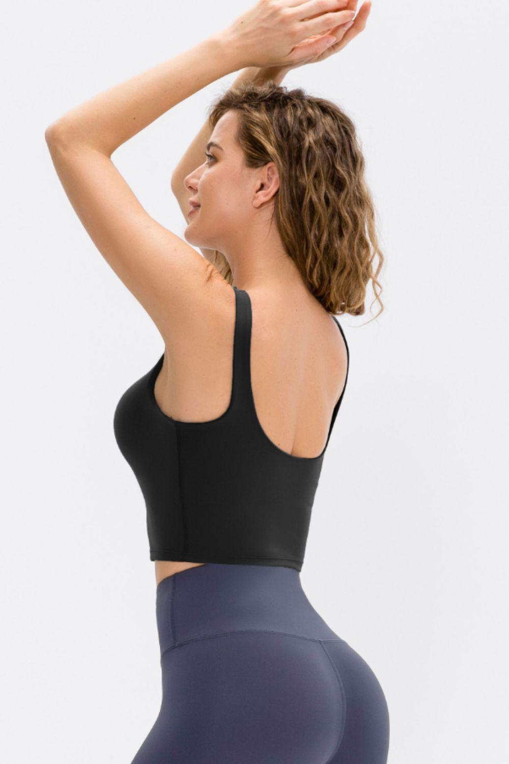 Get trendy with Cropped Scoop Neck Active Tank Top - Activewear available at Styles Code. Grab yours today!