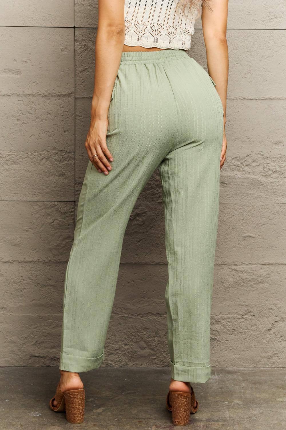 Get trendy with Tie Waist Long Pants - Bottoms available at Styles Code. Grab yours today!