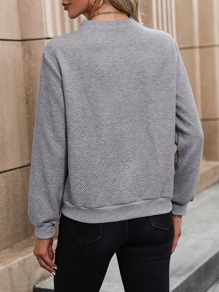 Get trendy with Asymmetrical Neck Long Sleeve Blouse - Tops available at Styles Code. Grab yours today!