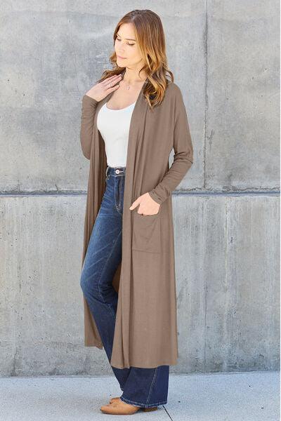 Get trendy with Basic Bae Full Size Open Front Long Sleeve Cover Up - available at Styles Code. Grab yours today!