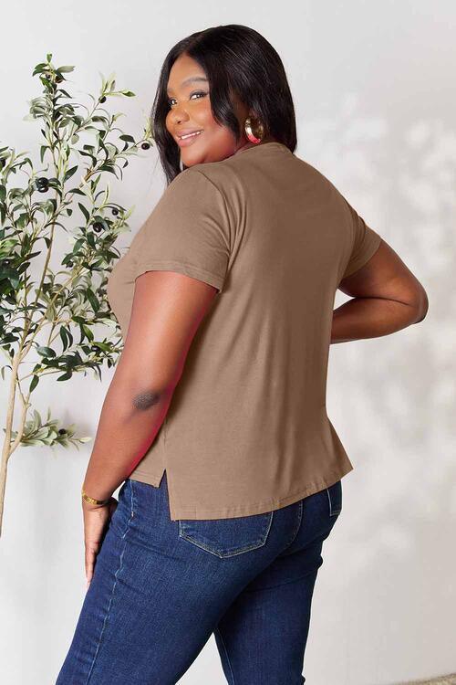 Get trendy with Full Size Round Neck Short Sleeve T-Shirt - available at Styles Code. Grab yours today!