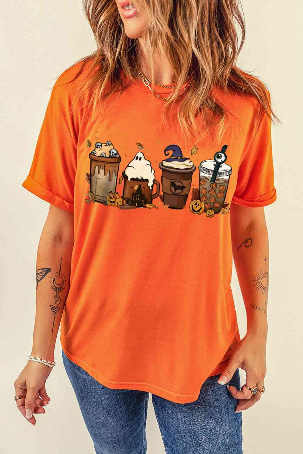 Get trendy with Graphic Round Neck T-Shirt - T-Shirt available at Styles Code. Grab yours today!