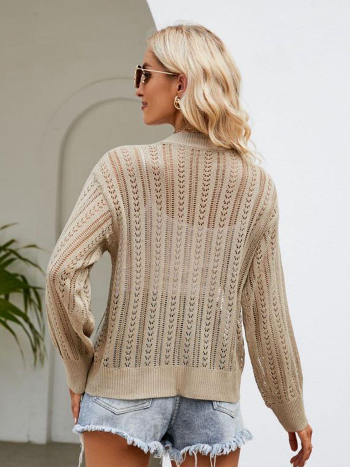 Get trendy with Button Down Ribbed Trim Cardigan - Cardigans available at Styles Code. Grab yours today!