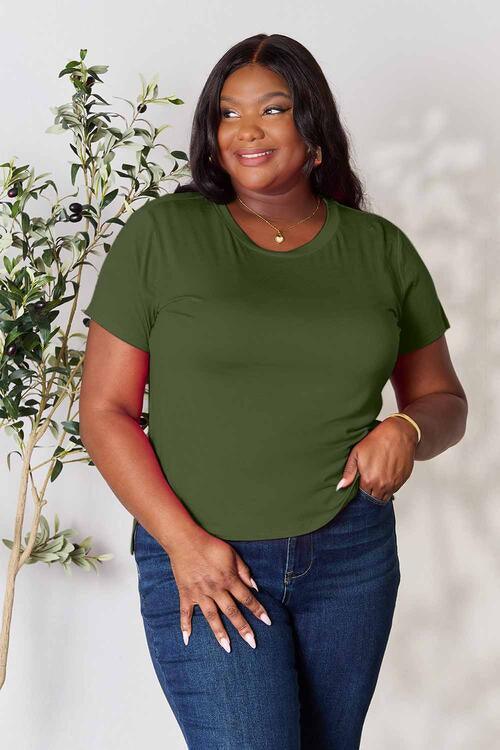 Get trendy with Full Size Round Neck Short Sleeve T-Shirt - available at Styles Code. Grab yours today!