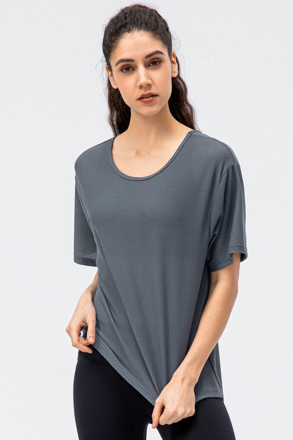 Get trendy with Round Neck Short Sleeve Active Tee - Activewear available at Styles Code. Grab yours today!