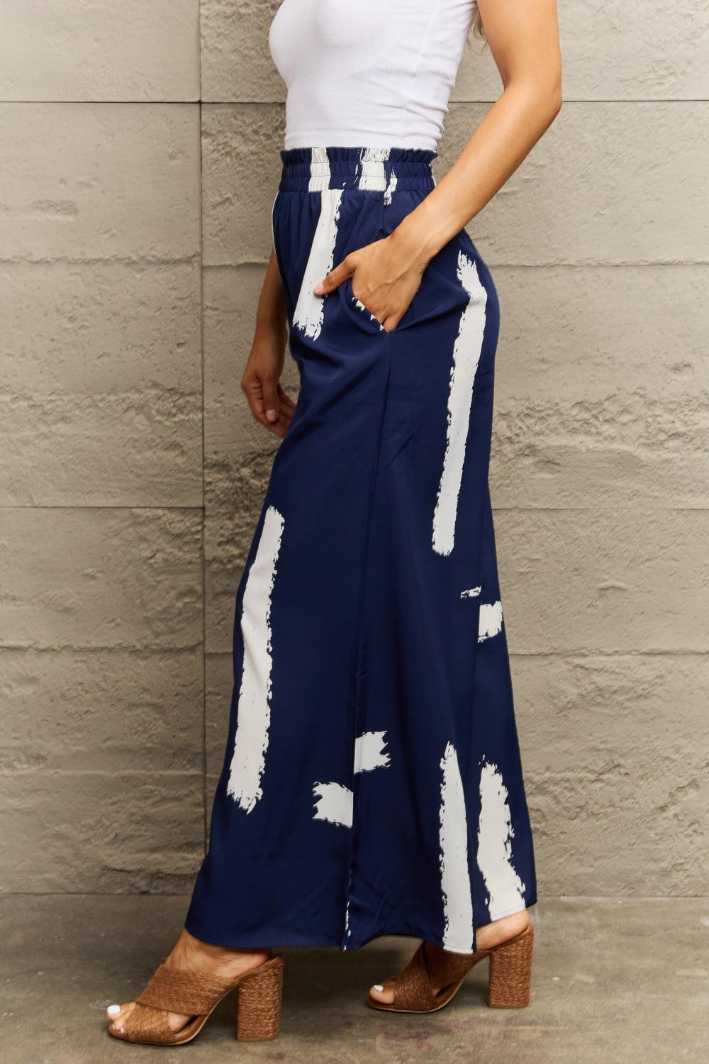 Get trendy with Printed Wide Leg Long Pants - Bottoms available at Styles Code. Grab yours today!