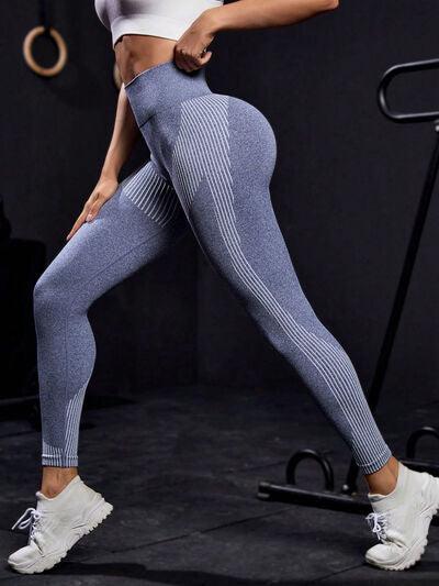 Get trendy with Striped High Waist Active Pants - Activewear available at Styles Code. Grab yours today!