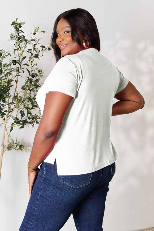 Get trendy with Full Size Round Neck Short Sleeve T-Shirt - available at Styles Code. Grab yours today!