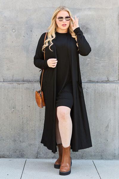 Get trendy with Basic Bae Full Size Open Front Long Sleeve Cover Up - available at Styles Code. Grab yours today!