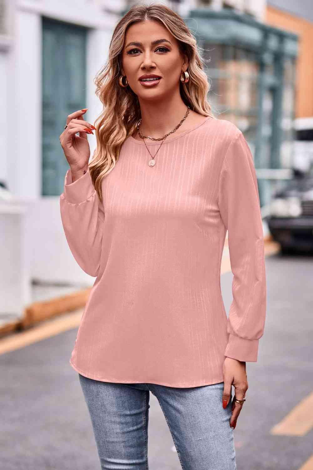 Get trendy with Round Neck Long Sleeve Tee - T-Shirt available at Styles Code. Grab yours today!