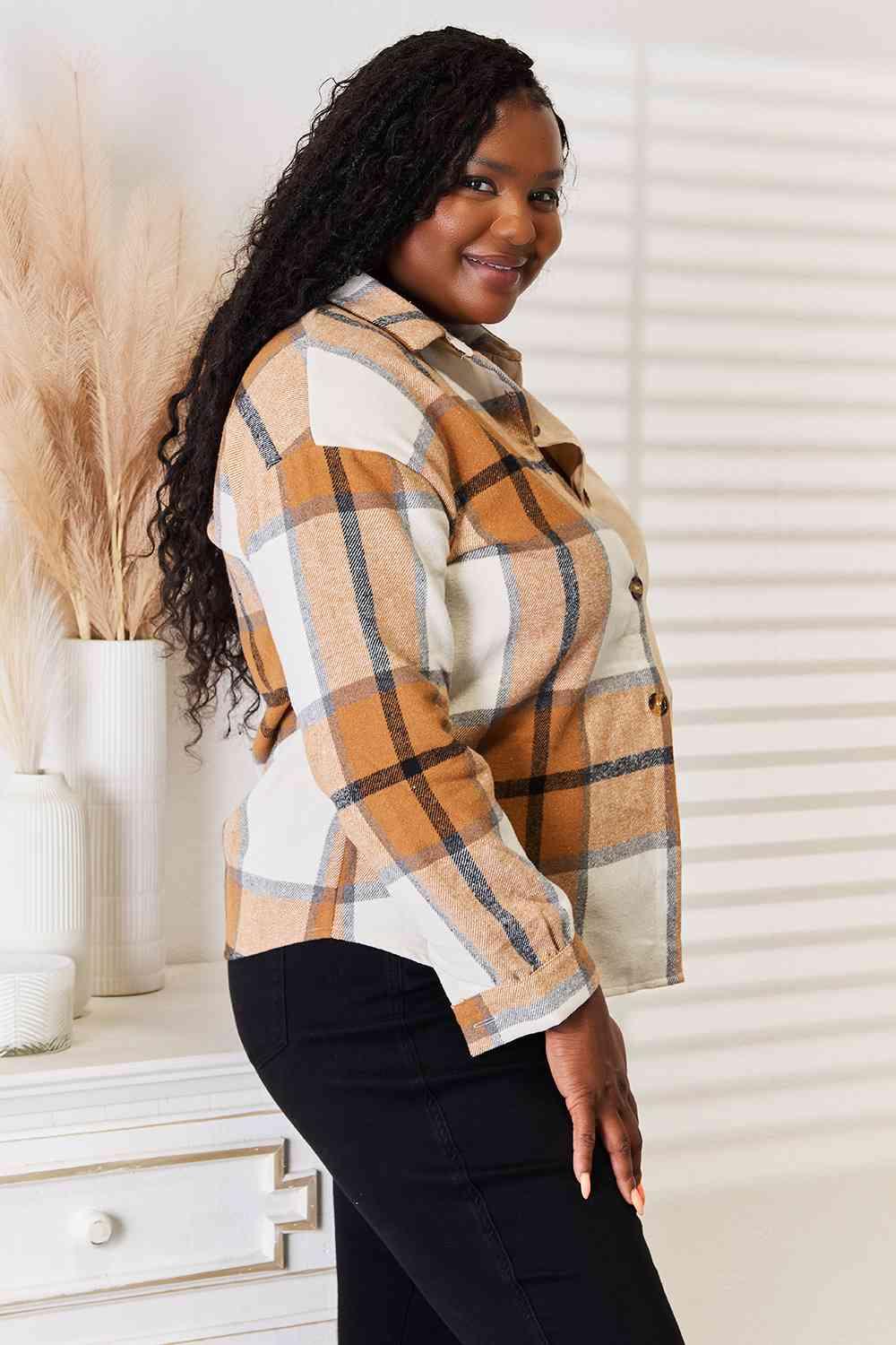 Get trendy with Plaid Print Dropped Shoulder Shirt - Shirt available at Styles Code. Grab yours today!