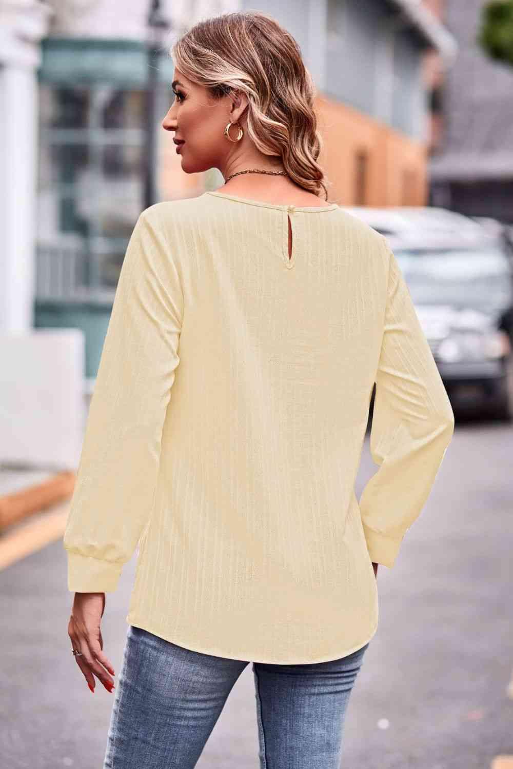 Get trendy with Round Neck Long Sleeve Tee - T-Shirt available at Styles Code. Grab yours today!