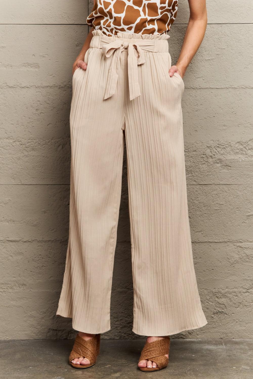 Get trendy with Tie Waist Long Pants - Bottoms available at Styles Code. Grab yours today!
