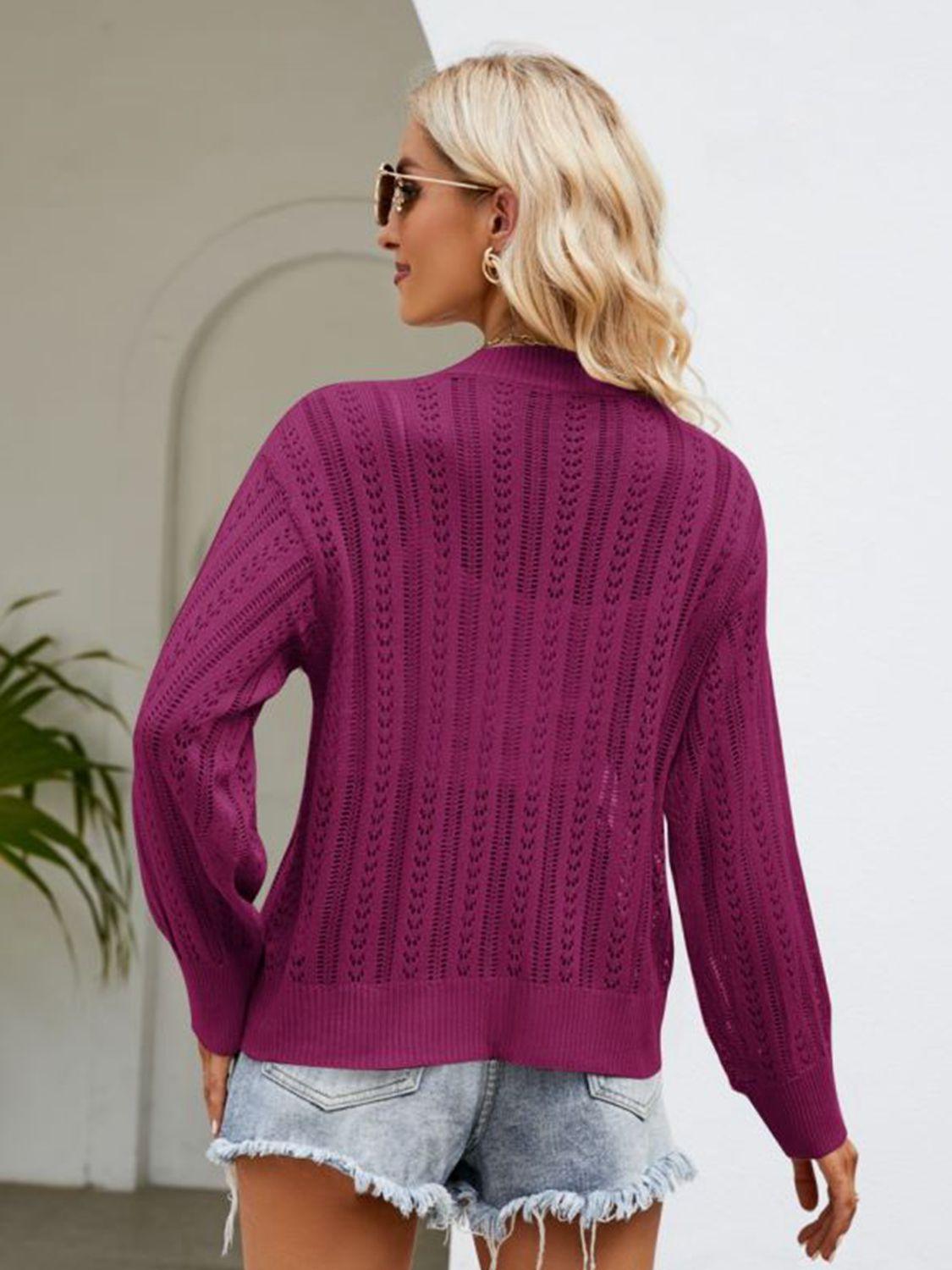 Get trendy with Button Down Ribbed Trim Cardigan - Cardigans available at Styles Code. Grab yours today!