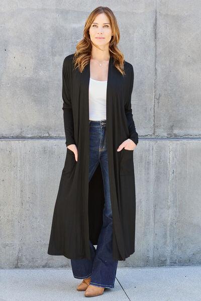 Get trendy with Basic Bae Full Size Open Front Long Sleeve Cover Up - available at Styles Code. Grab yours today!