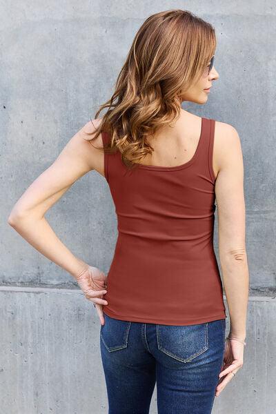 Get trendy with Basic Bae Full Size Square Neck Wide Strap Tank - available at Styles Code. Grab yours today!