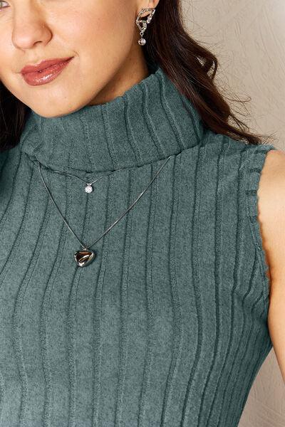 Get trendy with Basic Bae Full Size Ribbed Turtleneck Tank - available at Styles Code. Grab yours today!