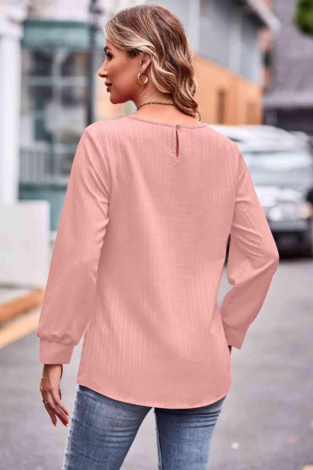 Get trendy with Round Neck Long Sleeve Tee - T-Shirt available at Styles Code. Grab yours today!