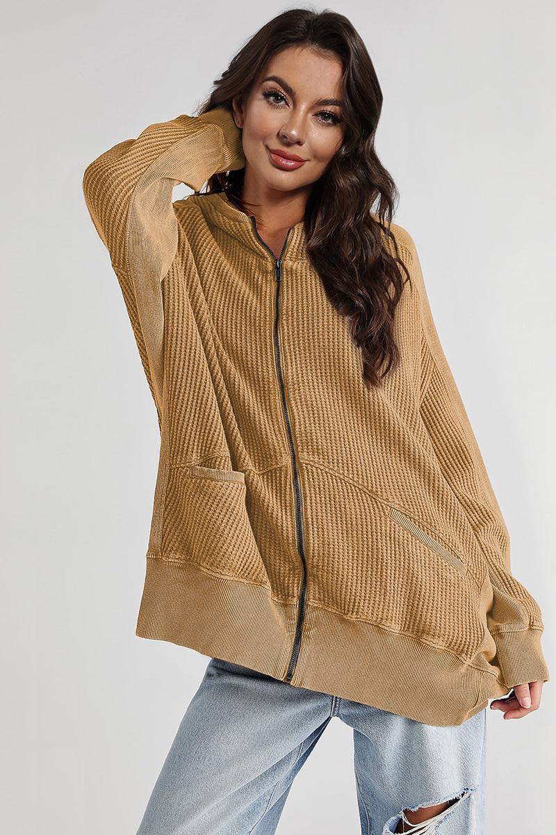 Get trendy with Zip-Up Long Sleeve Jacket - Jackets available at Styles Code. Grab yours today!
