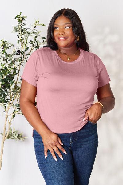 Get trendy with Full Size Round Neck Short Sleeve T-Shirt - available at Styles Code. Grab yours today!