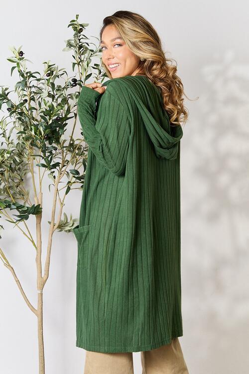 Get trendy with Full Size Hooded Sweater Cardigan - available at Styles Code. Grab yours today!
