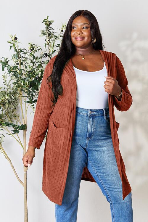 Get trendy with Full Size Hooded Sweater Cardigan - available at Styles Code. Grab yours today!