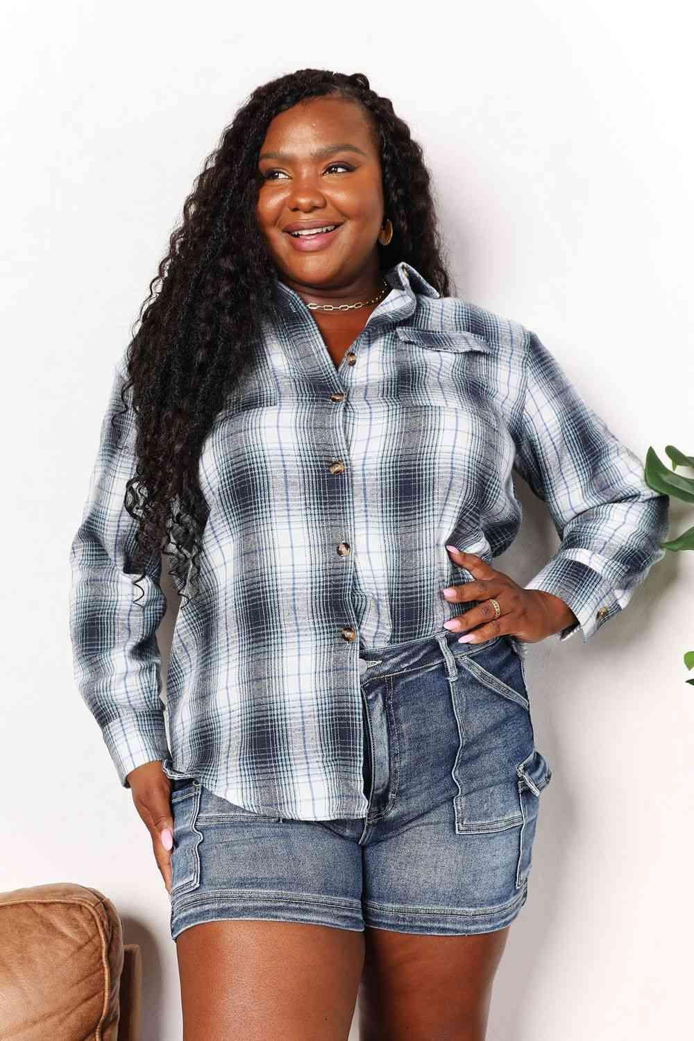 Get trendy with Plaid Dropped Shoulder Shirt - Shirt available at Styles Code. Grab yours today!