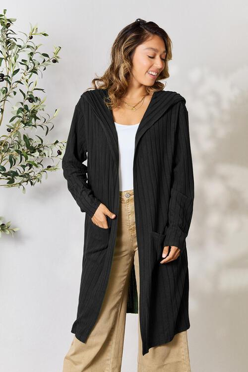 Get trendy with Basic Bae Full Size Hooded Sweater Cardigan - available at Styles Code. Grab yours today!
