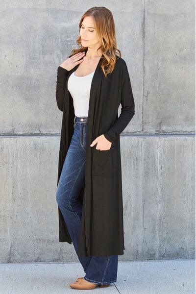 Get trendy with Basic Bae Full Size Open Front Long Sleeve Cover Up - available at Styles Code. Grab yours today!