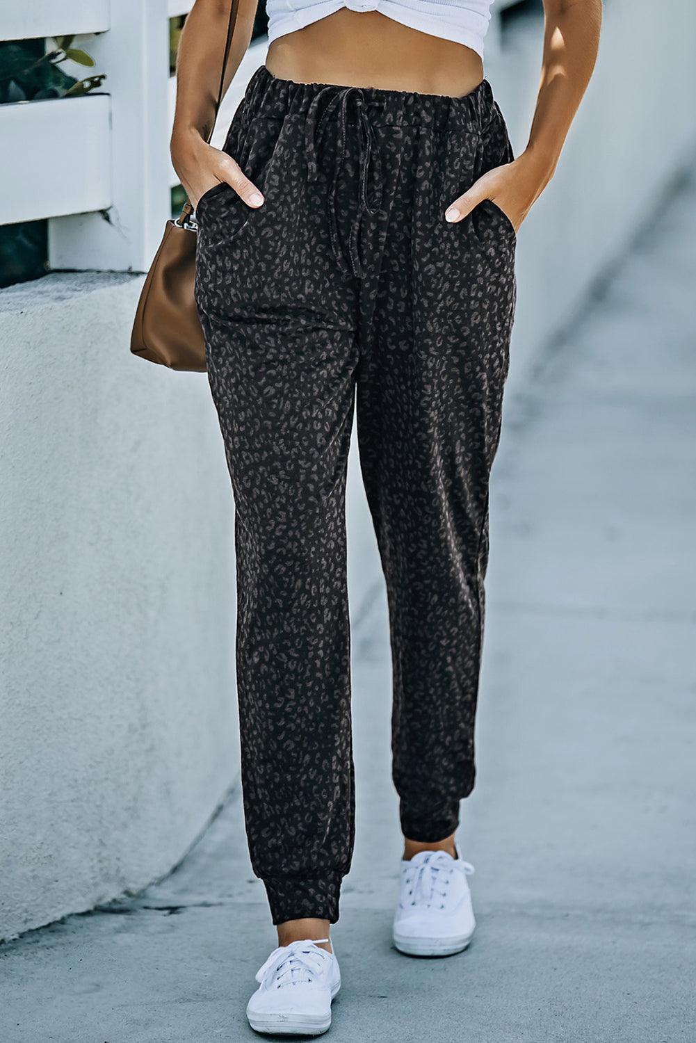 Get trendy with Leopard Print Joggers with Pockets - Joggers available at Styles Code. Grab yours today!