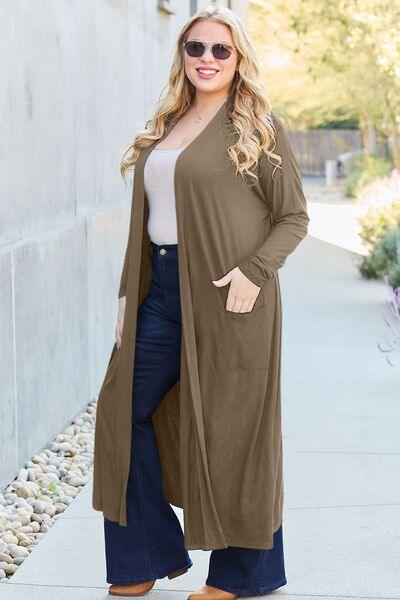 Get trendy with Basic Bae Full Size Open Front Long Sleeve Cover Up - available at Styles Code. Grab yours today!