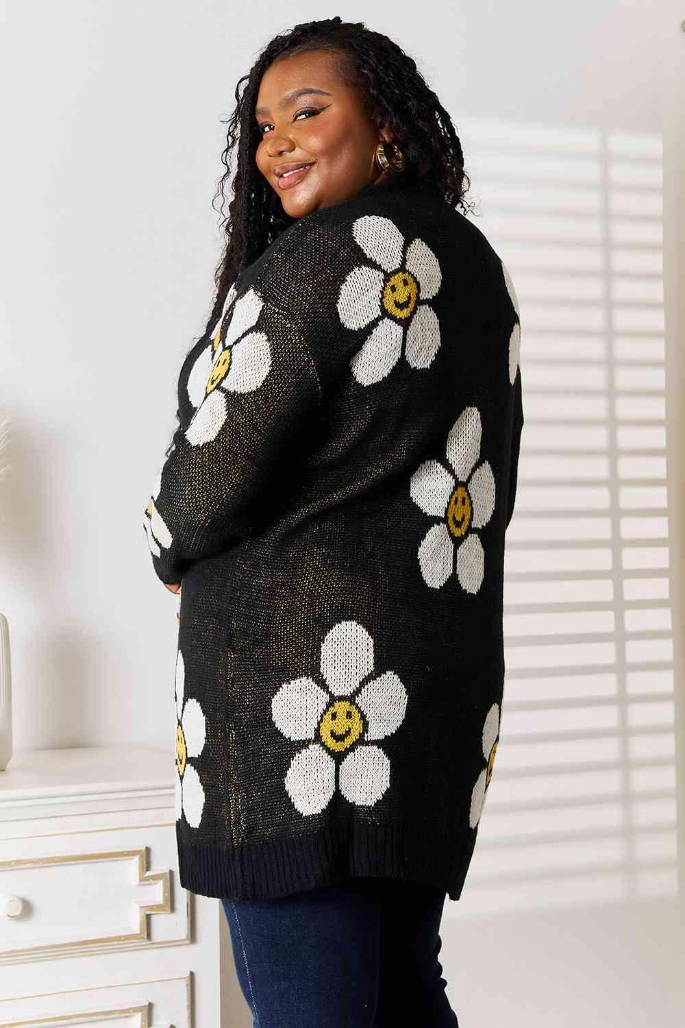 Get trendy with Floral Button Down Longline Cardigan - Cardigan available at Styles Code. Grab yours today!