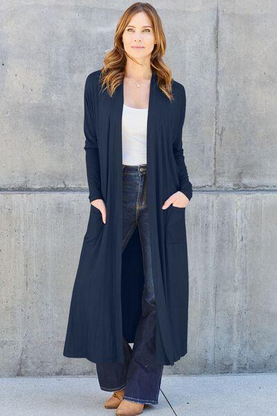 Get trendy with Basic Bae Full Size Open Front Long Sleeve Cover Up - available at Styles Code. Grab yours today!