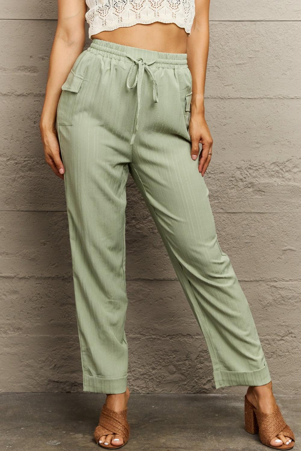 Get trendy with Tie Waist Long Pants - Bottoms available at Styles Code. Grab yours today!