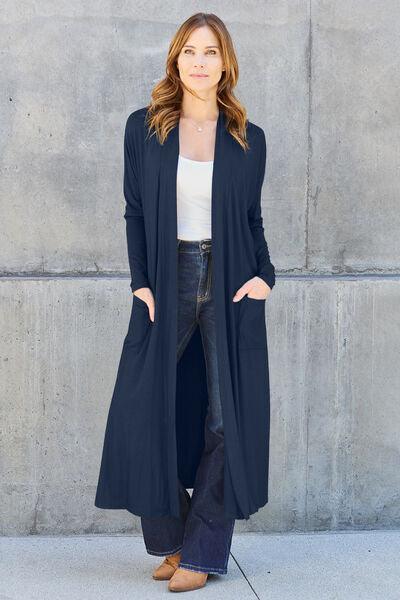Get trendy with Basic Bae Full Size Open Front Long Sleeve Cover Up - available at Styles Code. Grab yours today!