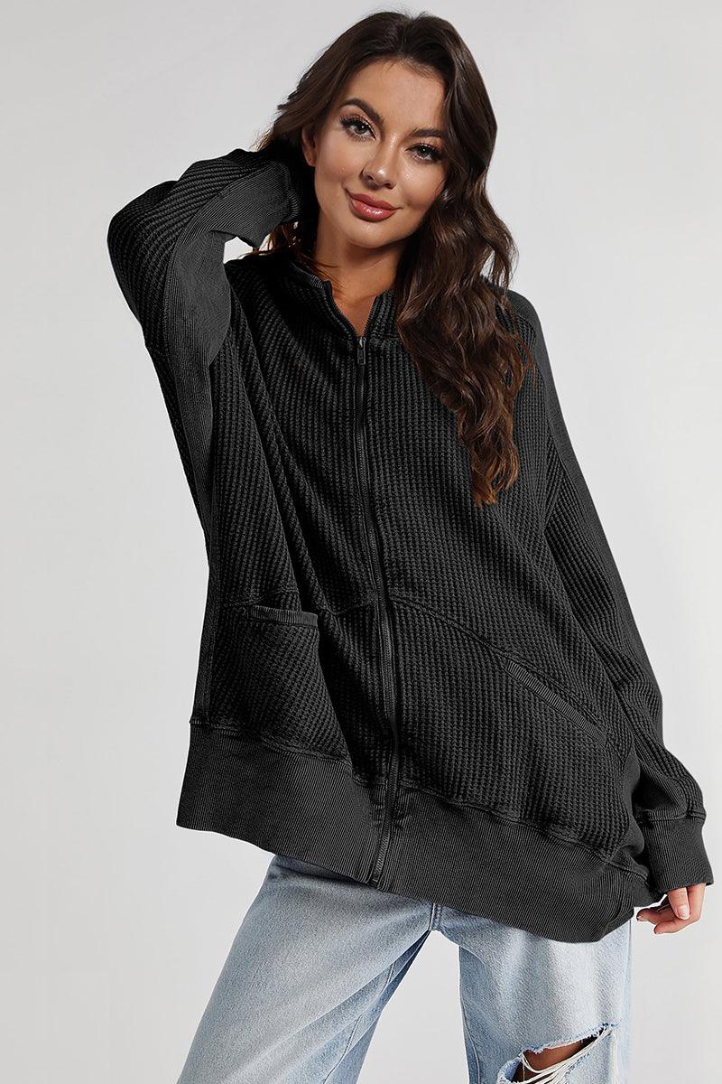 Get trendy with Zip-Up Long Sleeve Jacket - Jackets available at Styles Code. Grab yours today!