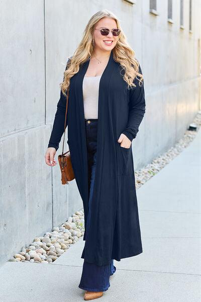 Get trendy with Basic Bae Full Size Open Front Long Sleeve Cover Up - available at Styles Code. Grab yours today!