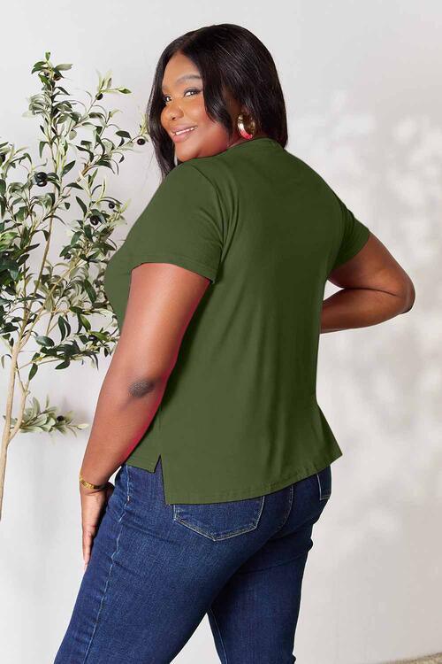 Get trendy with Full Size Round Neck Short Sleeve T-Shirt - available at Styles Code. Grab yours today!