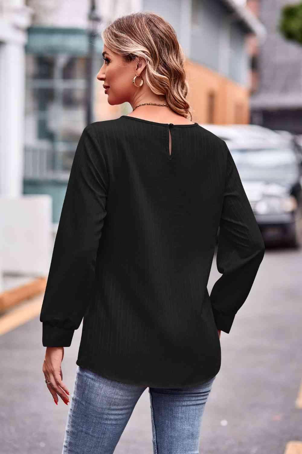 Get trendy with Round Neck Long Sleeve Tee - T-Shirt available at Styles Code. Grab yours today!