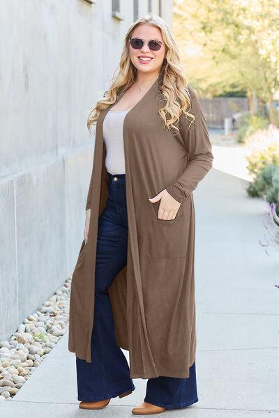 Get trendy with Basic Bae Full Size Open Front Long Sleeve Cover Up - available at Styles Code. Grab yours today!