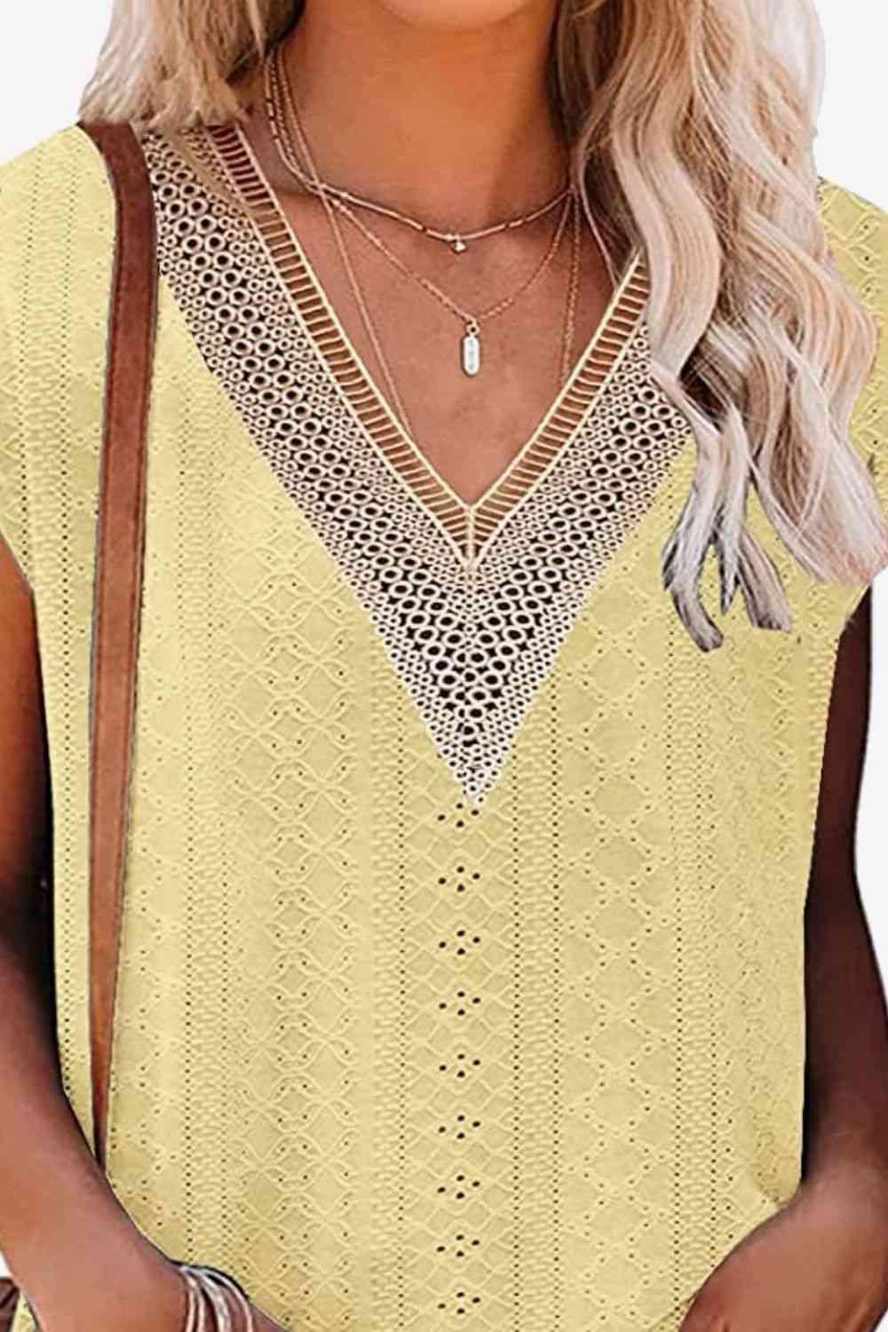 Get trendy with Contrast V-Neck Tee - T-Shirt available at Styles Code. Grab yours today!