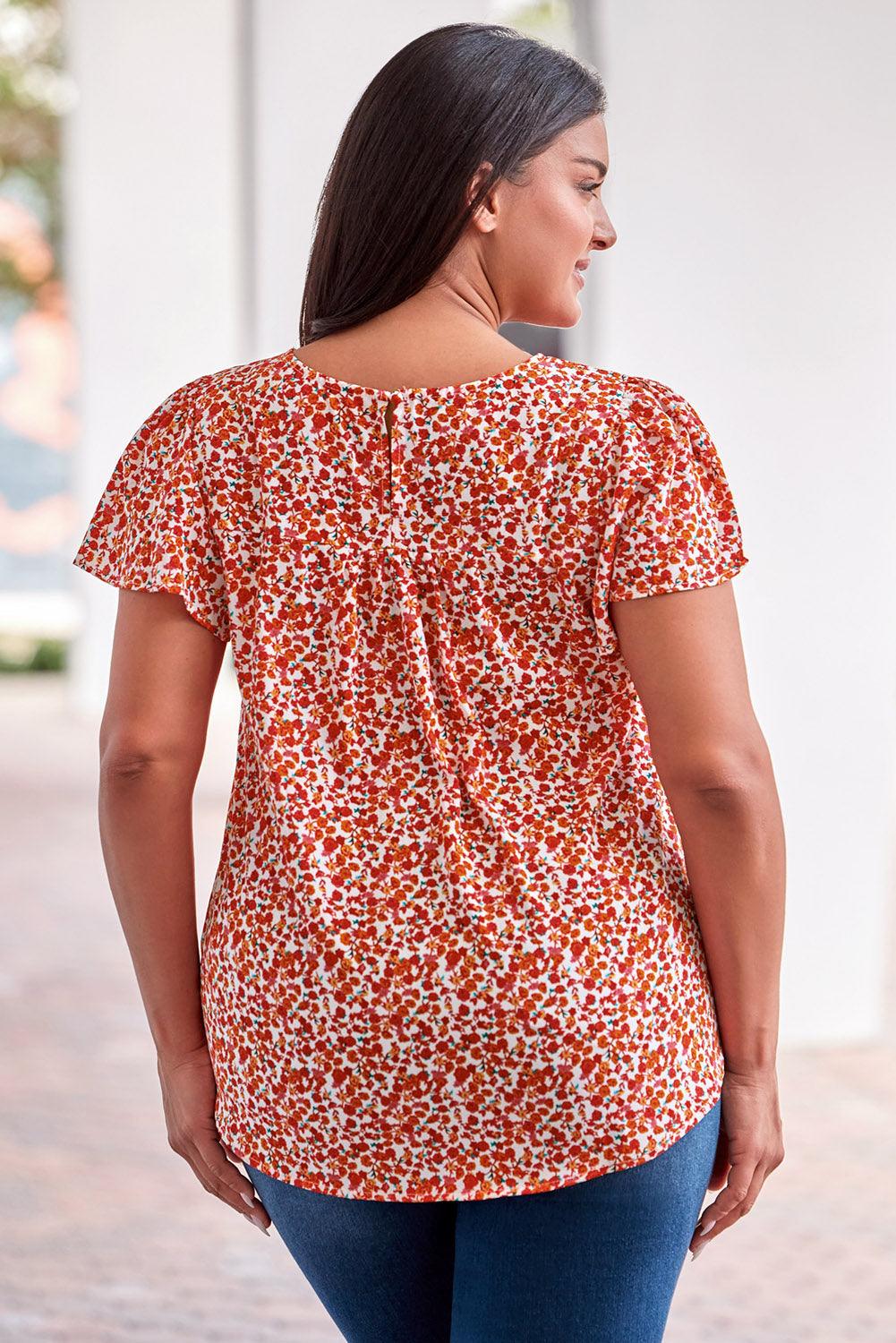 Get trendy with Plus Size Floral Lace Trim Round Neck Blouse - Plus Size available at Styles Code. Grab yours today!