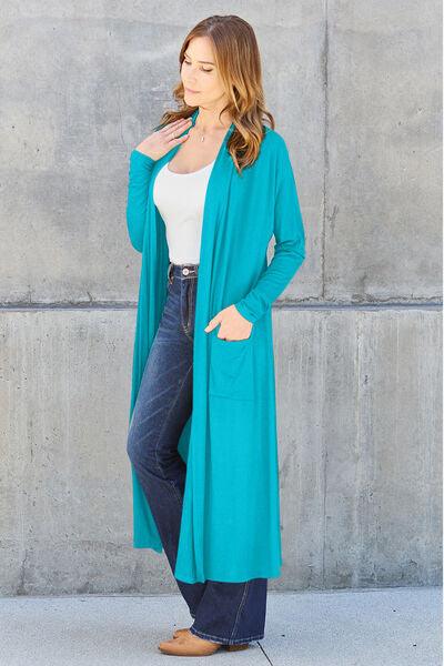 Get trendy with Basic Bae Full Size Open Front Long Sleeve Cover Up - available at Styles Code. Grab yours today!